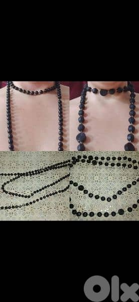 necklace 2 models necklace beads black
