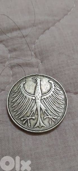 German  Silver Coin Five Marks  Memorail year 1957