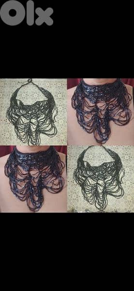vintage black sparkly sequins spider web