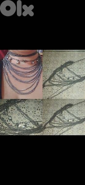 necklace sanessel taba2at 3a2ed ma3 strass