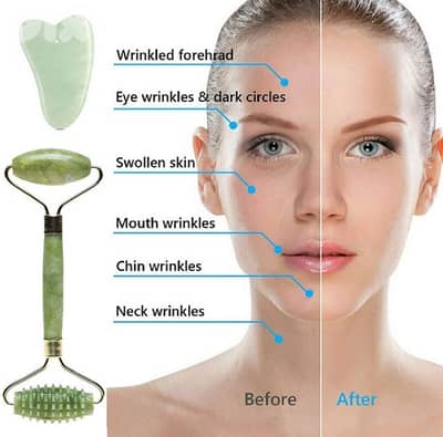 Gua sha & jade roller 3 in 1