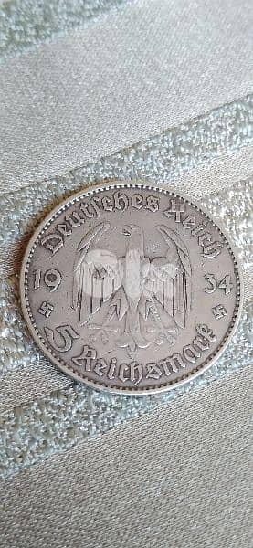 German Nazi Silver Memorial Coin for Churech Potesdam year 1934