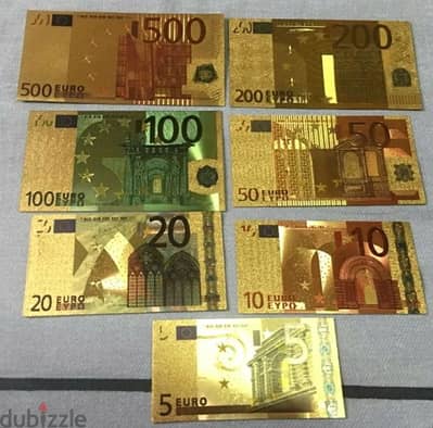 souvenir gold plate Euro set