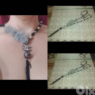 necklace 3a2ed ma3 farro grey/aswad