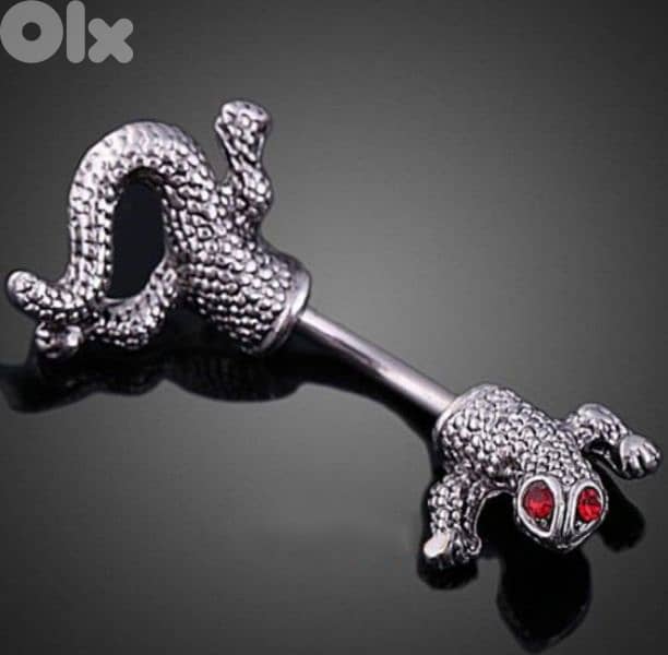 unique lizard shape piercing ring 2
