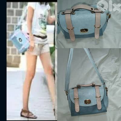 cross bag blue with pink high quality medium size