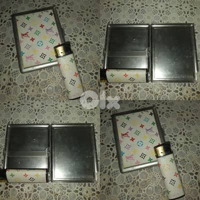 cigarettes holder case with refilebal lighter stainless steel