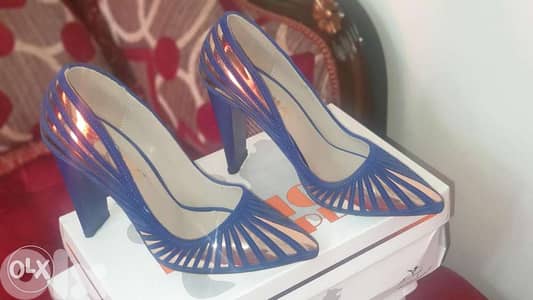 Blue high heels 38