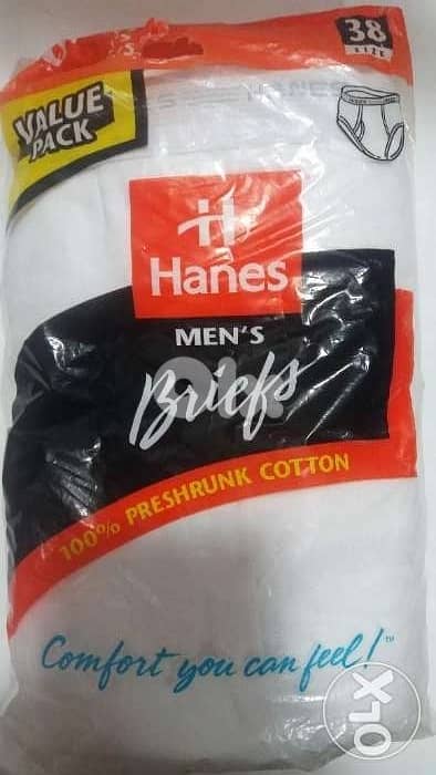 (Package of 6 briefs underwear HANES made in USA size 38 (cash $ only