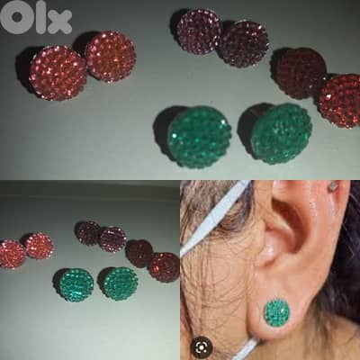 stud earrings 3=15$ crystall 4 coĺours available