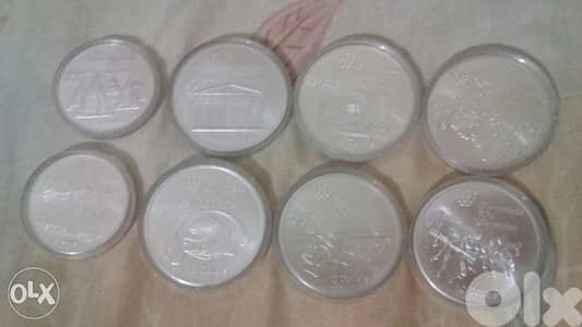 Set of Eight Silver Memorial Olympis year 1976