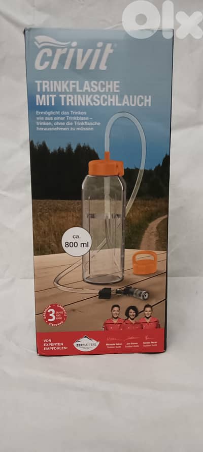 water bottle with pipe