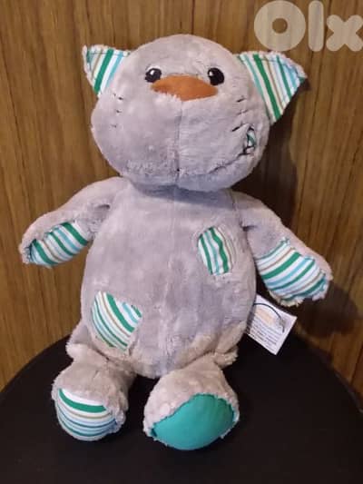 QUIRON CAT gray & green PLUSH great FAMOSA toy, height 40 Cm=12$