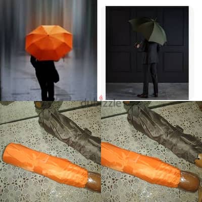 gift 2 colours umbrella wood handle