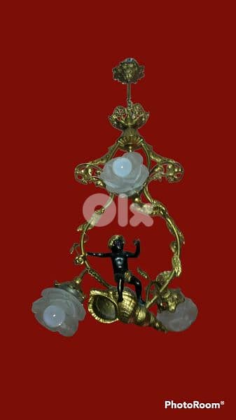 Lustre Francais en bronze dore ancien