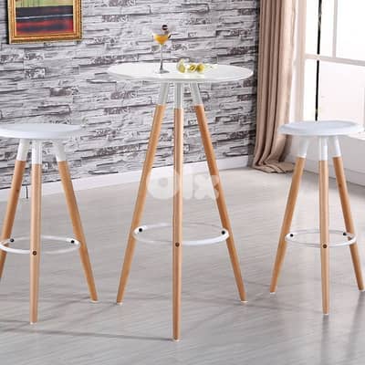Wood bar table and chair
