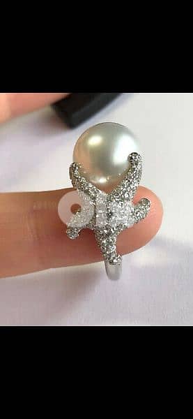 ring original swarovski sea fish pearl
