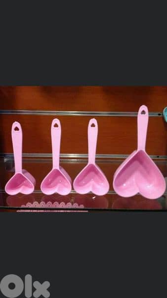 measuring heart shape spoons set 2$ 1