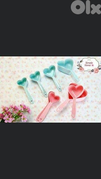 measuring heart shape spoons set 2$ 5