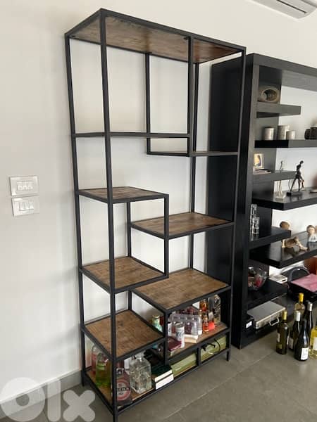 wall Unit steel and wood 3