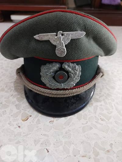 WWII Hitler German Nazi Officer Offical Artillery Visorb Cap Authentic