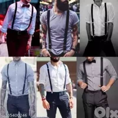 men suspenders black adjustable