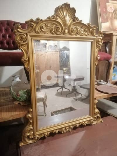 مراية رائعة جدا خشب حفر مميز تلبيس ورق ذهب سعر لقطة mirror