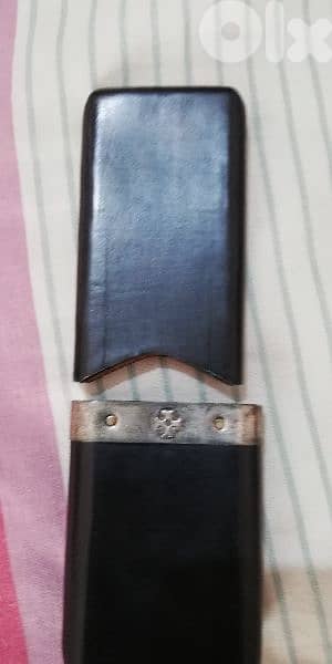 antique hand made real silver and leather