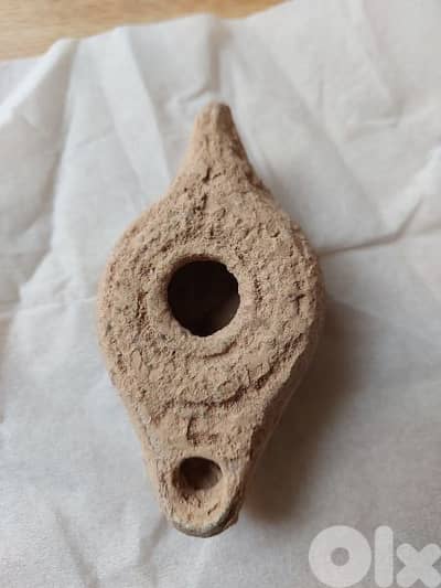 Ancient Terracotta clay  Roman Oil Lamp in third century CE