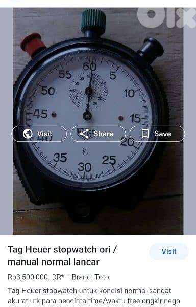 Heuer super sport 1/5 stopwatch pocket watch swiss made 1970S