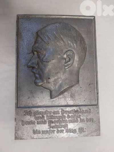 German Historical  Leader Nazi Hitler Portrait Alminium  32 x 21 cm