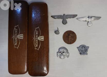 Set of seven German Nazi items related to World War II 1939 to 1945