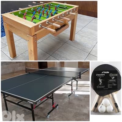 Stiga Club roller + Babyfoot zayn + Stiga 2 rackets 3 balls