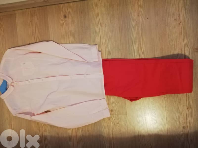 Okaidi pants Fuschia with a matching shirt 2