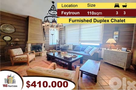 Faraya 110m2 + 150m2 Terrace | Duplex | Furnished | Luxury | Mountain