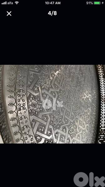 antique arabian silver tray