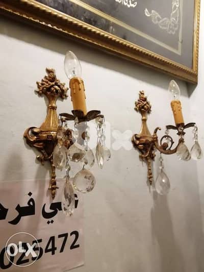 ابليك نحاس اصلي قديم مع كرستال مميز للغاية سعر تصفيه