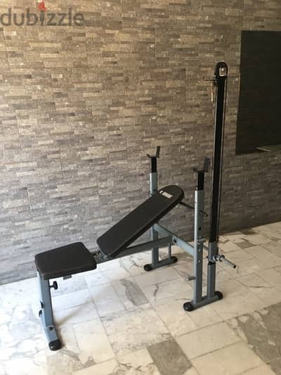 bench adjustable with cable for back and triceps and more good quality