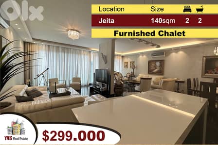 Jeita Country Club | 140m2 Chalet | ULTRA UPGRADED | FURNISHED |