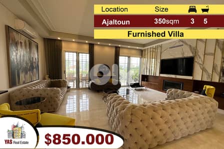 Ajaltoun 350m2 Villa | 150m2 Garden | Furnished | Designer's Signature