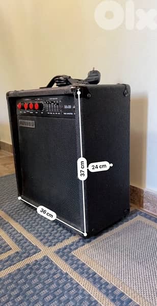 bass guitar and amplifier