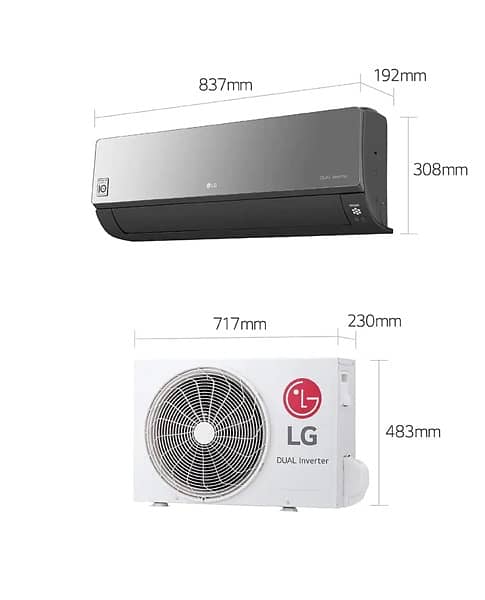 LG  dual inverter ARTCOOL Inverter AC , Energy Saving, Fast Cooling, 11