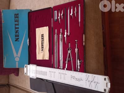 prime Architect slide rule calcul + Engineers ' compass kit