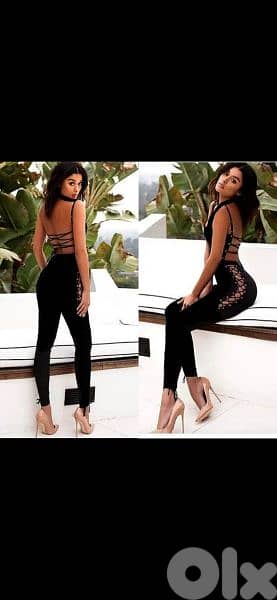 jumpsuit lace up legs s to xxL