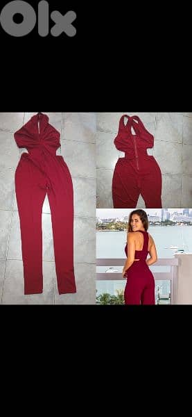 jumpsuit bordo s to xxL