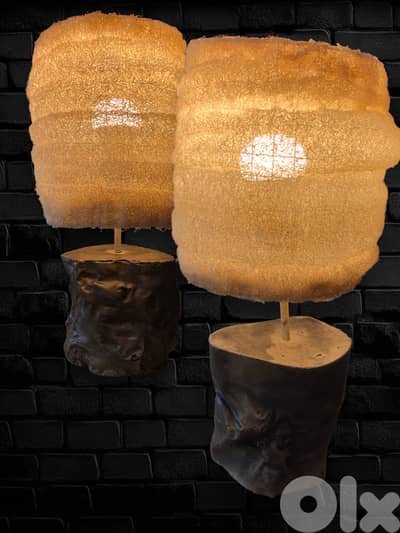 Concrete rock lamp