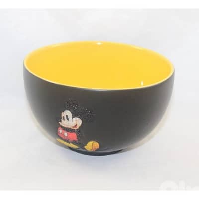Disneyland Paris Mickey Mouse Black Yellow mug plus bol