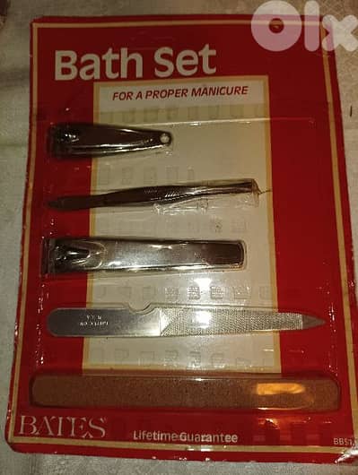 Vintage Bates Manicure Pedicure 5 Pieces Set Nail Toenail Clippers
