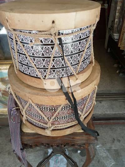 طبل مطعم موزييك جلد اصلي جوز