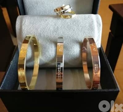 3 bracelets 3 rings hermes copy with box